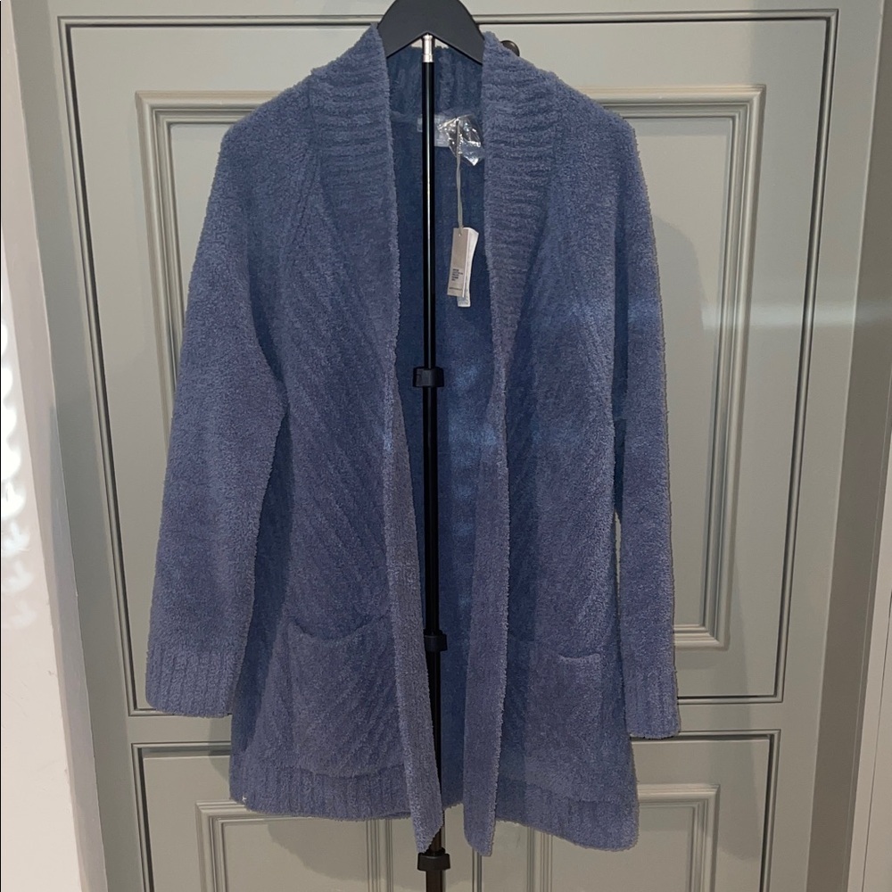 Barefoot Dreams Open-Front Cozy Cardigan or Robe in Dusty Blue 1X NWT